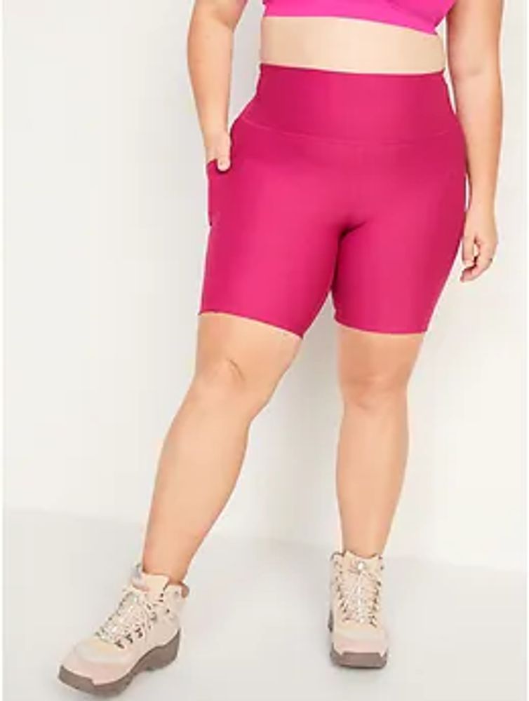 Old Navy High-Waisted PowerSoft Mesh-Paneled Hands-Free Pocket Biker Shorts  - 8-inch inseam | Plaza Las Americas