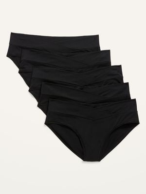 Maternity 5-Pack Low-Rise Supima Cotton-Blend Below-Bump Bikini Underwear