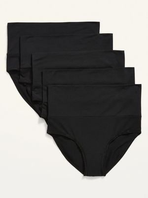 Maternity 5-Pack Rollover-Waist Supima Cotton-Blend Hipster Underwear