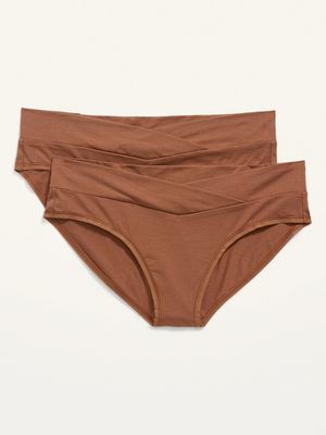 Maternity 2-Pack Low-Rise Supima Cotton-Blend Below-Bump Bikini Underwear