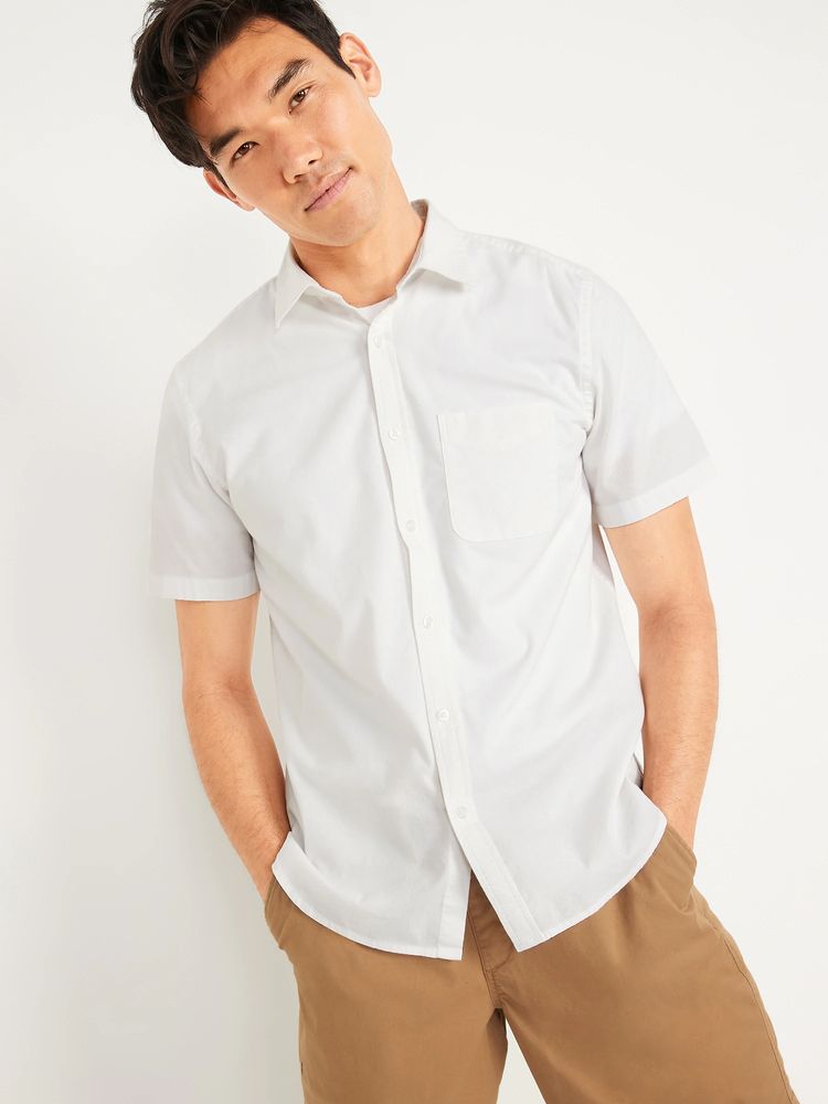 Built-In Flex Everyday Short-Sleeve Oxford Shirt for Men