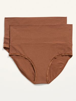 Maternity 2-Pack Rollover-Waist Supima Cotton-Blend Hipster Underwear