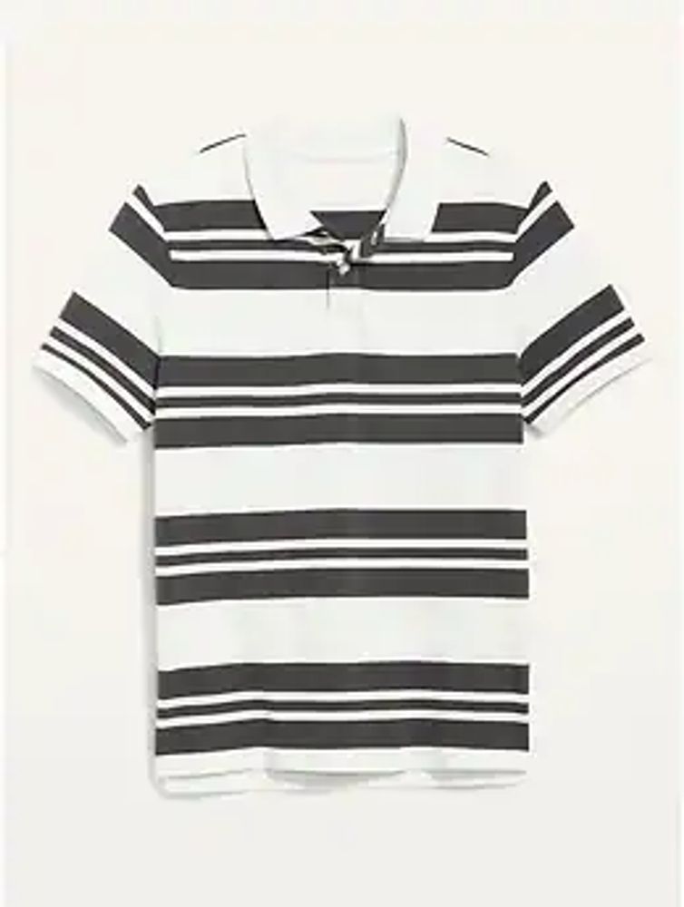 Striped Moisture-Wicking Pro Polo Shirt for Men