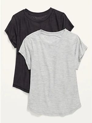 Breathe ON Crew-Neck Slub-Knit T-Shirt 2-Pack for Women