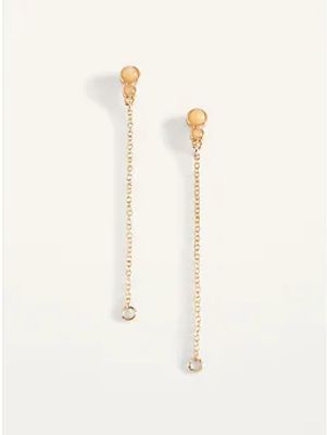 Gemstone Stud Drop Chain Earrings for Women