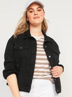 Black-Wash Classic Jean Jacket for Women