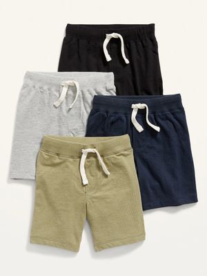 4-Pack Functional Drawstring Jersey Shorts for Toddler Boys