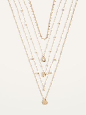 Gold-Toned Five-Strand Layered Necklace for Women