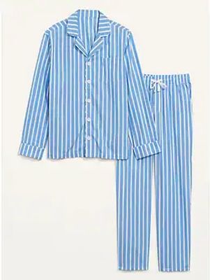 Striped Poplin Pajamas Set for Men