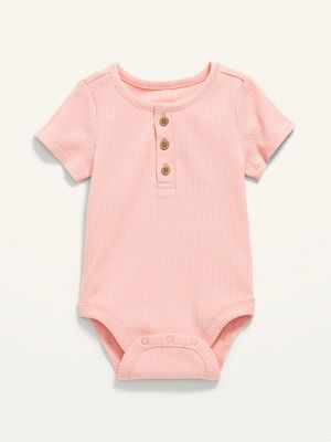 Unisex Rib-Knit Henley Bodysuit for Baby