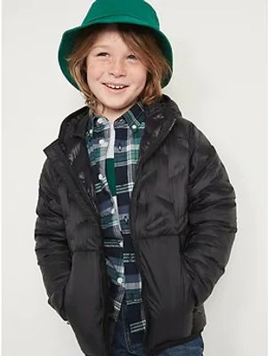 Water-Resistant Packable Hooded Puffer Jacket for Boys