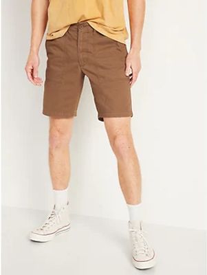 Straight Lived-In Khaki Shorts for Men - 9-inch inseam