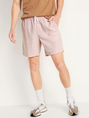 Relaxed Striped Linen-Blend Jogger Shorts for Men -- 7-inch inseam