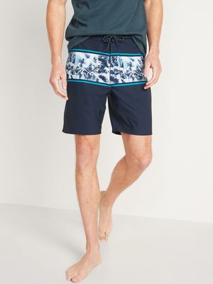 Color-Blocked Built-In Flex Board Shorts for Men - 8-inch inseam
