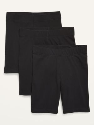 High-Waisted Mixed Texture Biker Shorts - 8-inch inseam