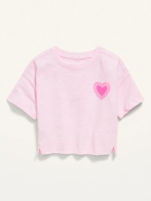 Loose Cropped Graphic T-Shirt for Girls