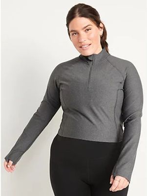 PowerSoft Cropped Quarter-Zip Performance Top for Women