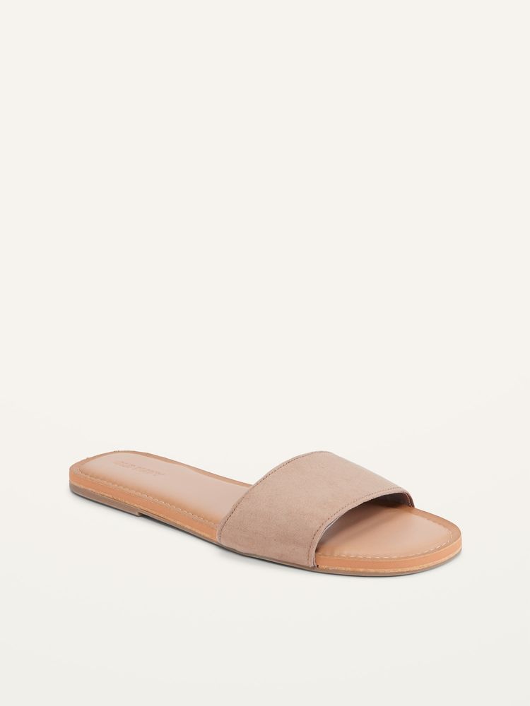 Faux-Suede Slide Sandals for Women