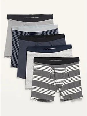 Soft-Washed Built-In Flex Boxer-Brief Underwear 5-Pack for Men - 6.25-inch inseam