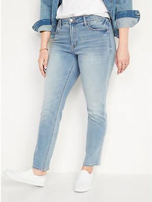 High-Waisted Power Slim Straight Jeans For Women