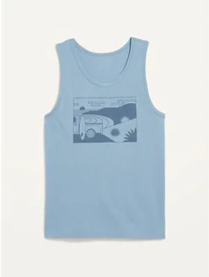 Soft-Washed Graphic Tank Top for Men