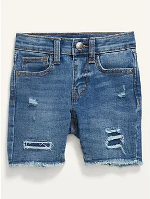 Unisex 360° Stretch Ripped Cut-Off Jean Shorts for Toddler