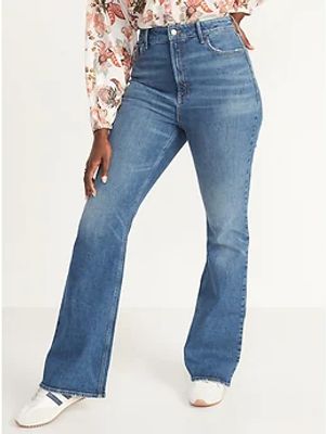 Higher High-Rise Medium-Wash Flare Jeans for Women