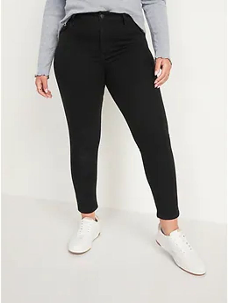 High-Waisted Wow Super-Skinny Black-Wash Ankle Jeans for Women