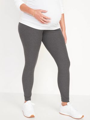 Maternity Full-Panel Rib-Knit Leggings