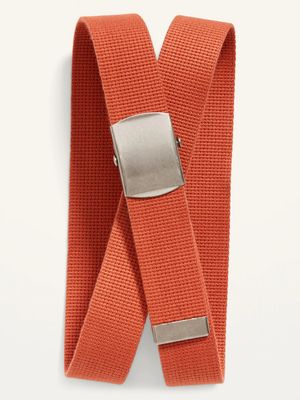 Webbed Canvas Plaque-Buckle Belt for Men