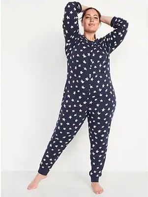 Star-Print One-Piece Pajamas for Women