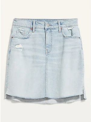 High-Waisted O.G. Straight Cut-Off Mini Jean Skirt for Women