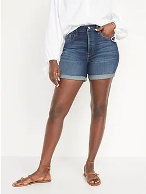 High-Waisted Button-Fly O.G. Straight Jean Shorts for Women - 5-inch inseam