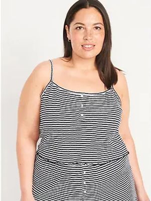 Cropped Striped Pajama Cami Top for Women