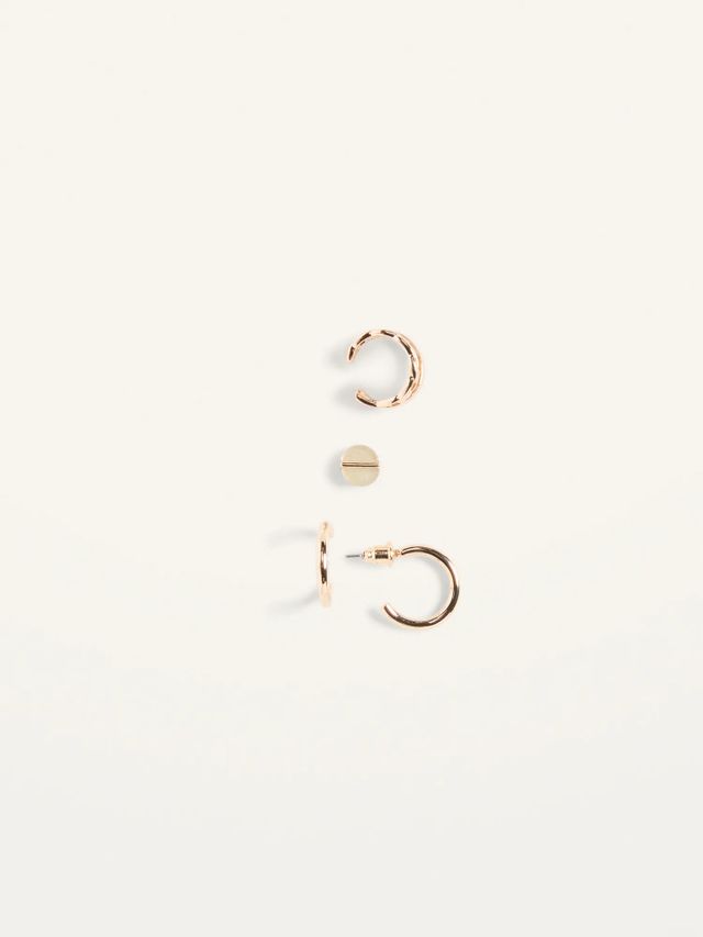Gold-Toned Earrings Variety 4-Pack For Women