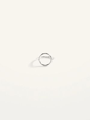 Silver-Toned Circle Ring for Women