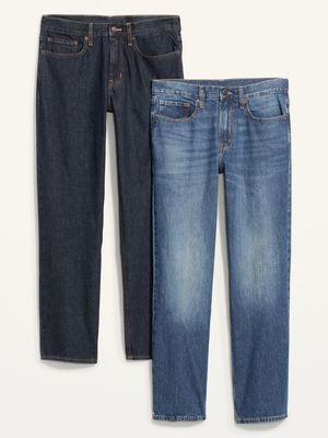 Loose Non-Stretch Jeans 2-Pack for Men