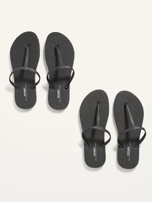 T-Strap Flip-Flop Sandals 2-Pack (Partially Plant-Based