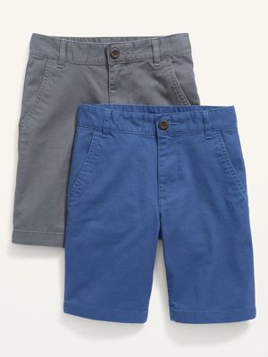 Built-In Flex Straight Twill Shorts 2-Pack for Boys (At Knee