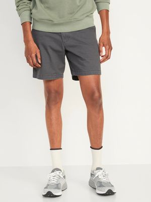 Straight Lived-In Khaki Non-Stretch Shorts for Men - 7-inch inseam