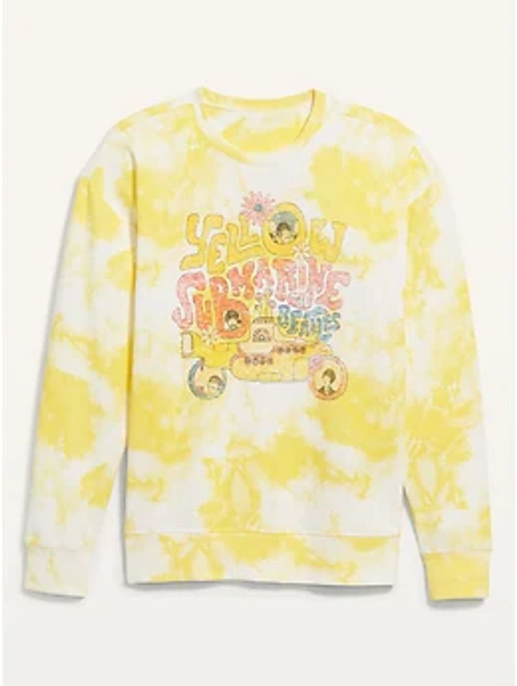 The Beatles Yellow Submarine Gender-Neutral Tie-Dye Sweatshirt for Adults