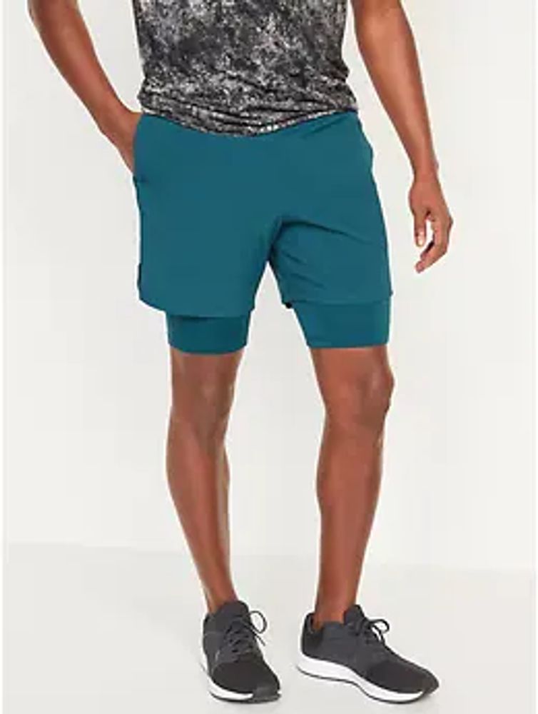 Go 2-in-1 Workout Shorts + Base Layer for Men - 7-inch inseam