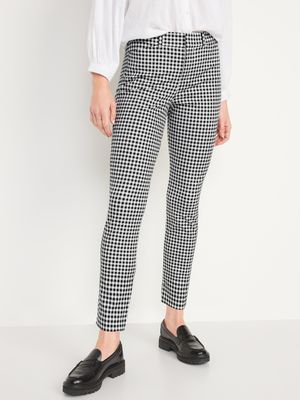 High-Waisted Gingham Pixie Skinny Ankle Pants for Women