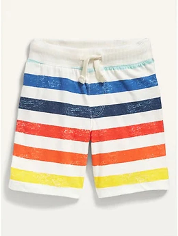 Functional Drawstring Striped Pull-On Shorts for Toddler Boys