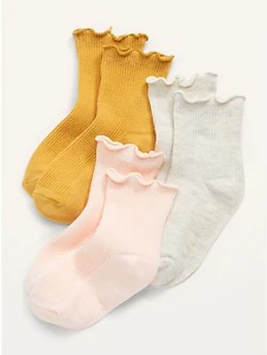 3-Pack Ruffle-Trim Crew Socks for Baby