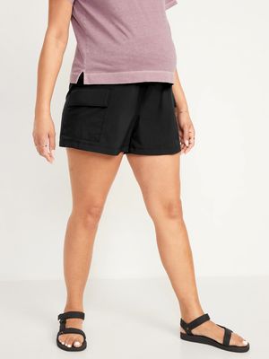 Maternity Foldover-Waist StretchTech Cargo Shorts - 5-inch inseam
