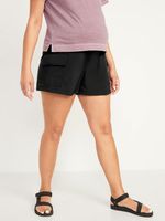 Maternity Foldover-Waist StretchTech Cargo Shorts -- 5-inch inseam