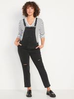 Maternity Side-Panel O.G. Straight Black-Wash Jean Overalls
