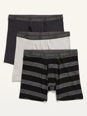 Printed Built-In Flex Boxer-Brief Underwear 3-Pack for Men - 6.25-inch inseam