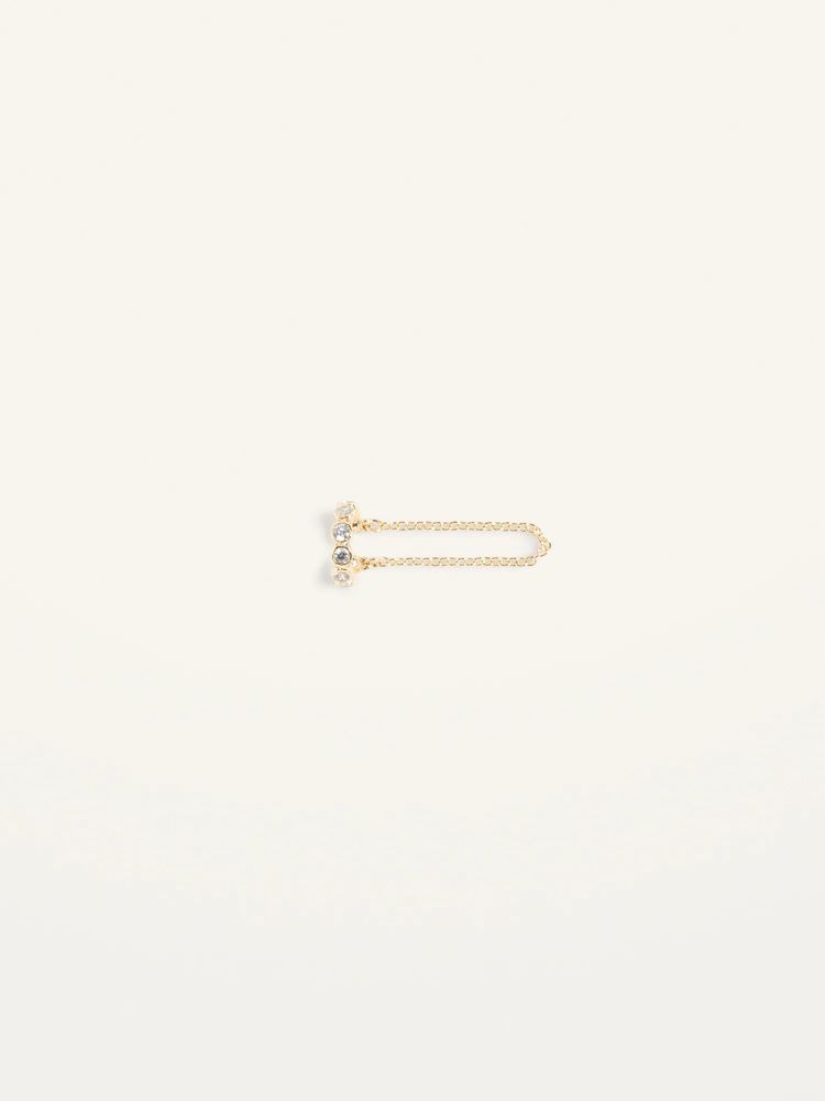 Real Gold-Plated Chain Ear Cuff for Women